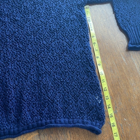 L.A. Hearts Sweater Blue Open Weave Navy Size M/L Long Sleeves Crew Neck - Picture 9 of 14